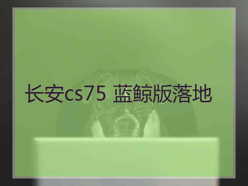 长安cs75 蓝鲸版落地