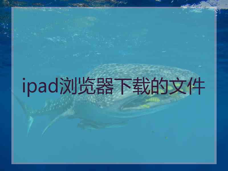 ipad浏览器下载的文件
