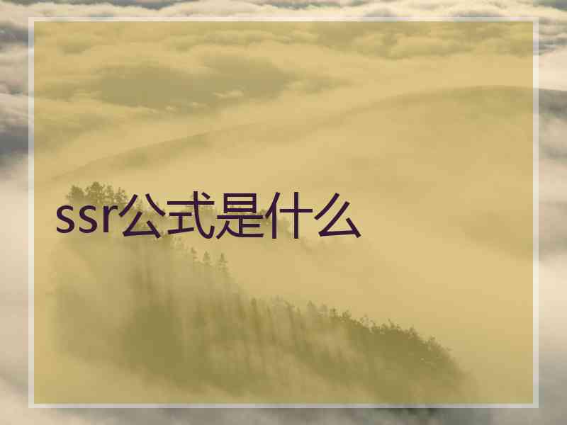 ssr公式是什么