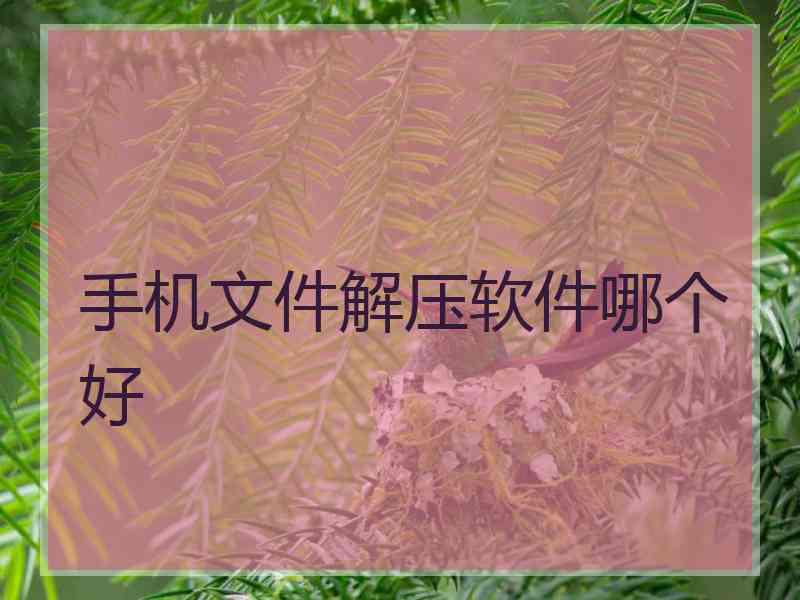 手机文件解压软件哪个好