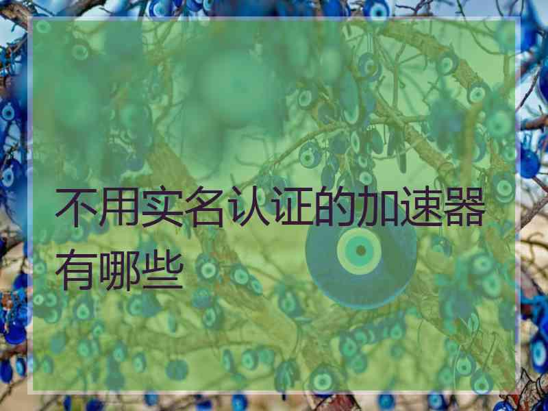 不用实名认证的加速器有哪些
