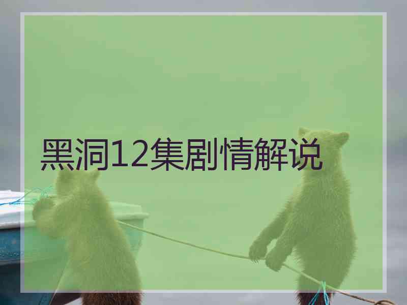 黑洞12集剧情解说