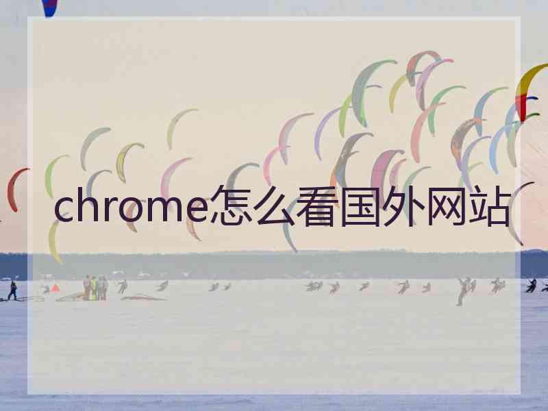 chrome怎么看国外网站