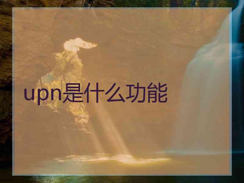 upn是什么功能
