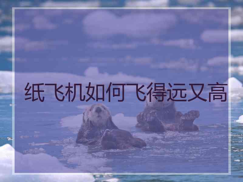 纸飞机如何飞得远又高