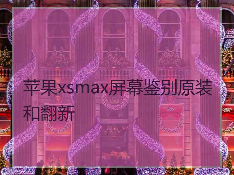 苹果xsmax屏幕鉴别原装和翻新