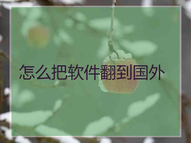 怎么把软件翻到国外