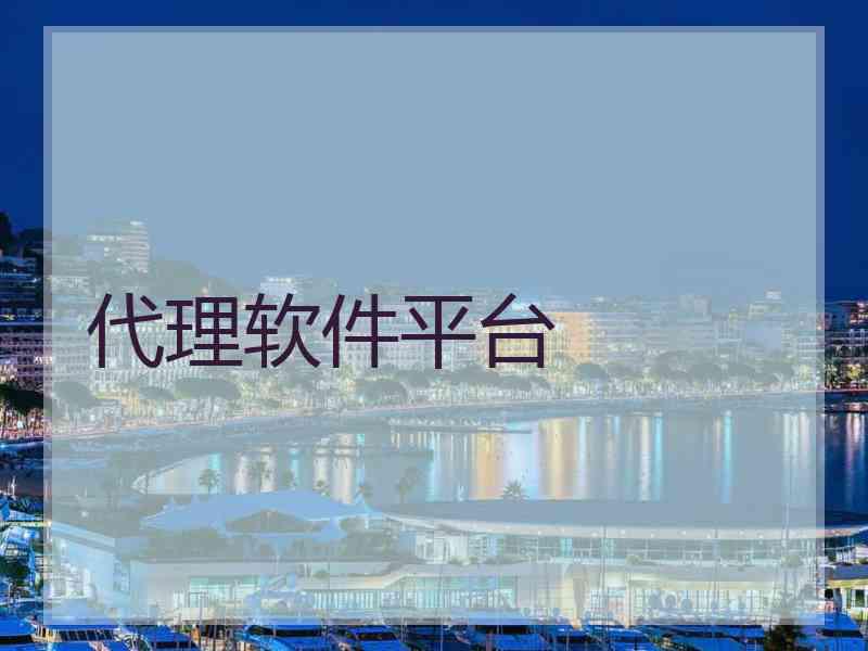 代理软件平台