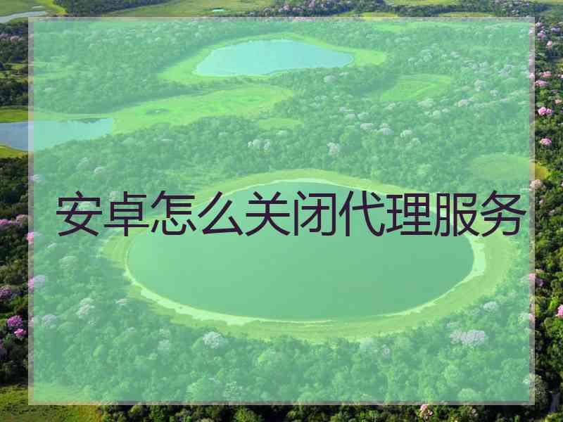 安卓怎么关闭代理服务
