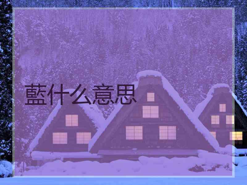 藍什么意思