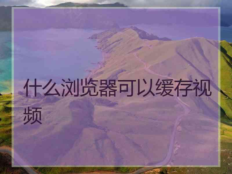 什么浏览器可以缓存视频