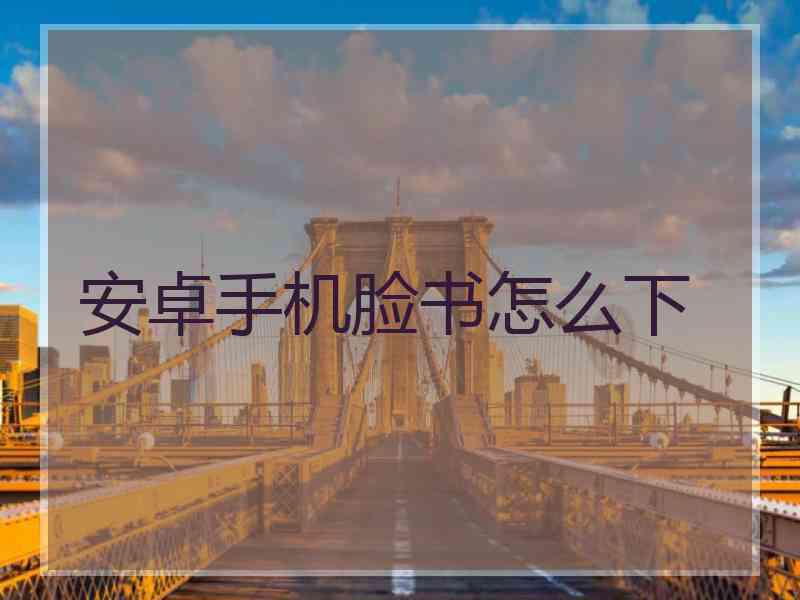 安卓手机脸书怎么下
