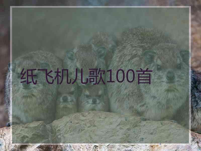 纸飞机儿歌100首