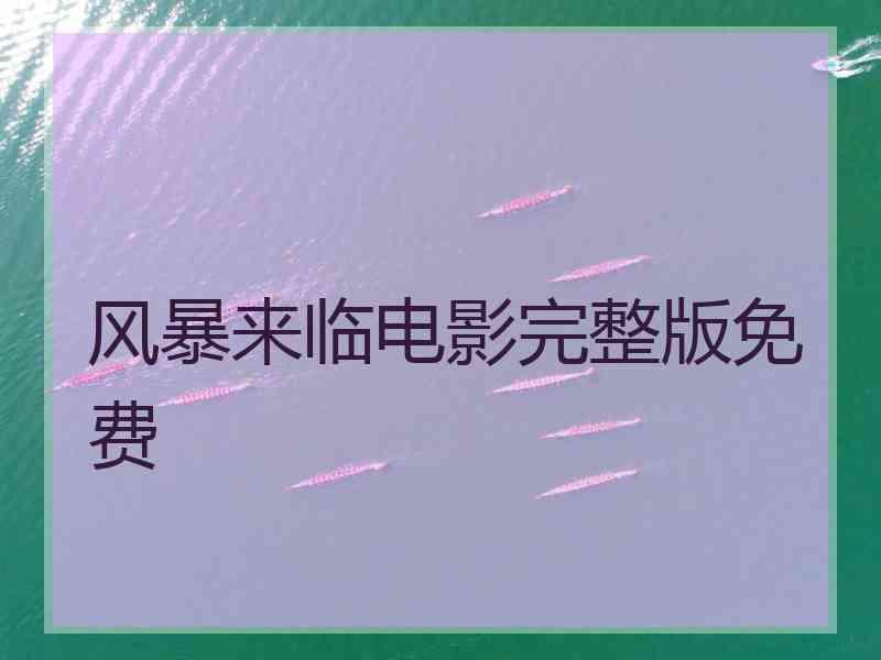风暴来临电影完整版免费