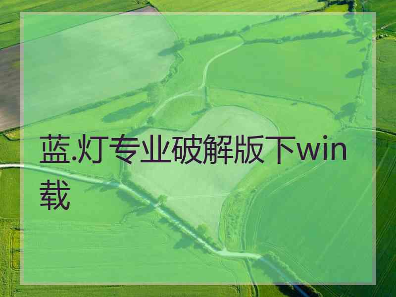 蓝.灯专业破解版下win载