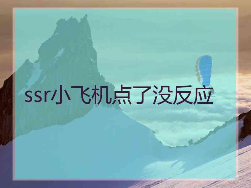 ssr小飞机点了没反应