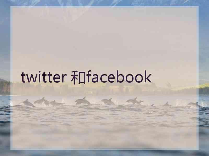 twitter 和facebook