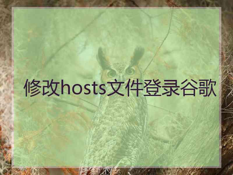 修改hosts文件登录谷歌
