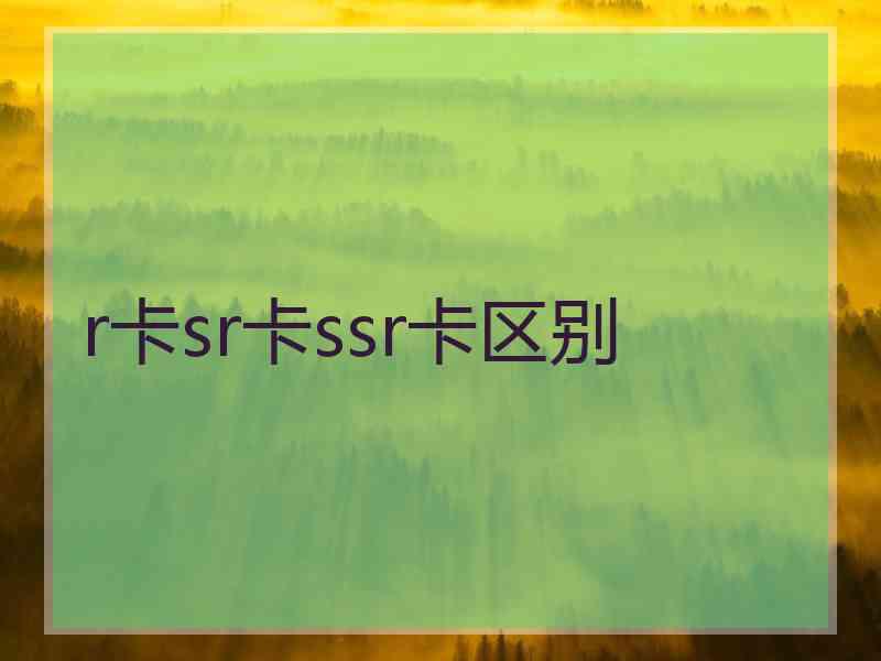 r卡sr卡ssr卡区别