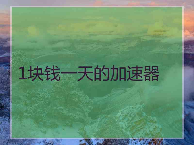 1块钱一天的加速器