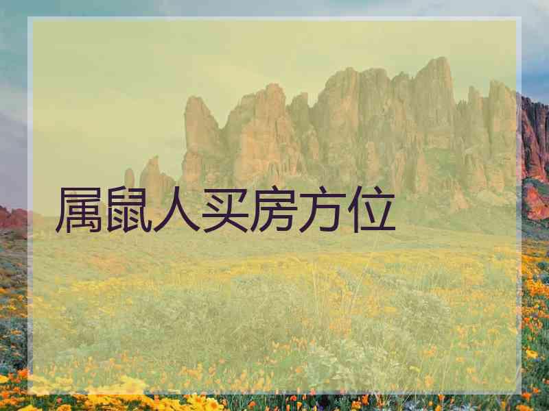 属鼠人买房方位