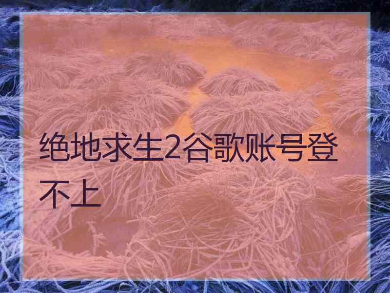绝地求生2谷歌账号登不上