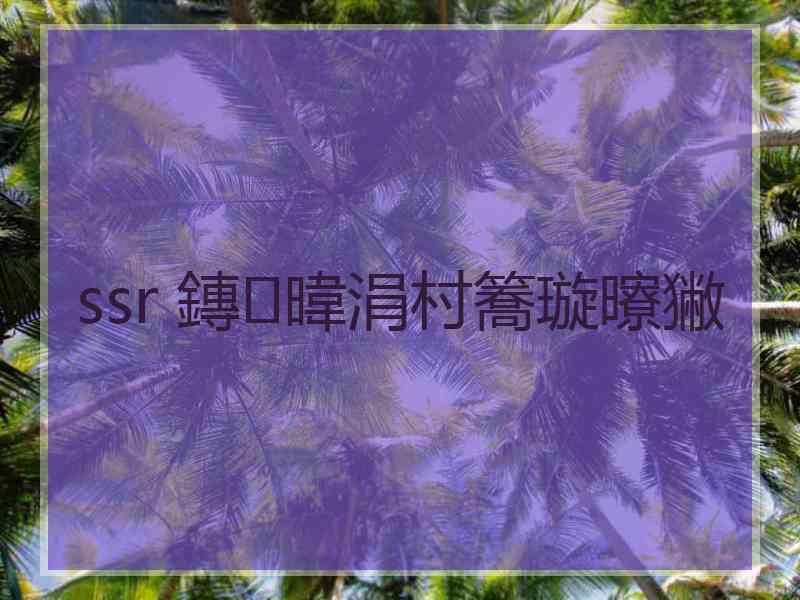 ssr 鏄暐涓村簥璇曢獙