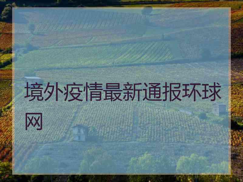 境外疫情最新通报环球网