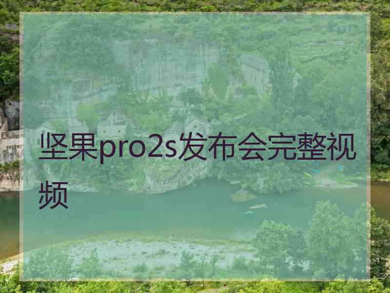 坚果pro2s发布会完整视频