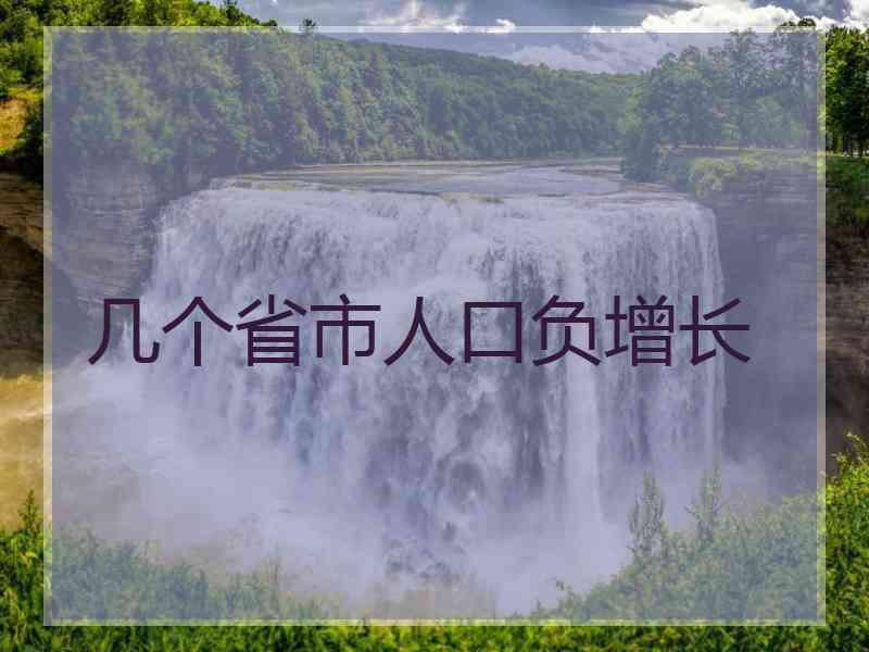几个省市人口负增长