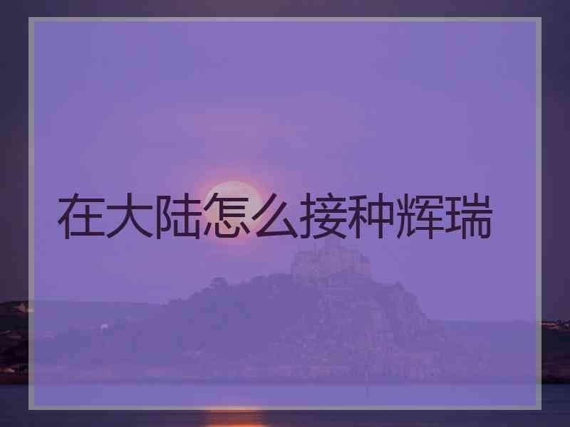 在大陆怎么接种辉瑞