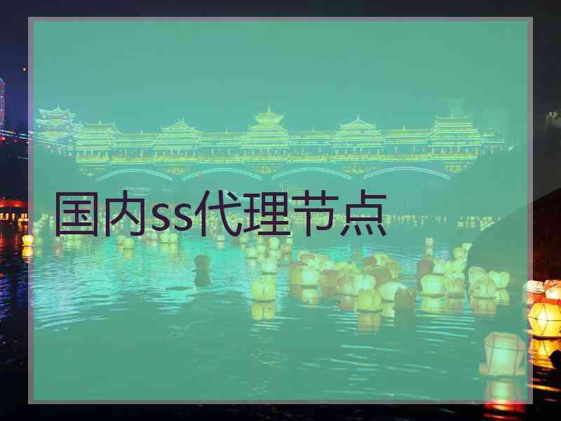 国内ss代理节点
