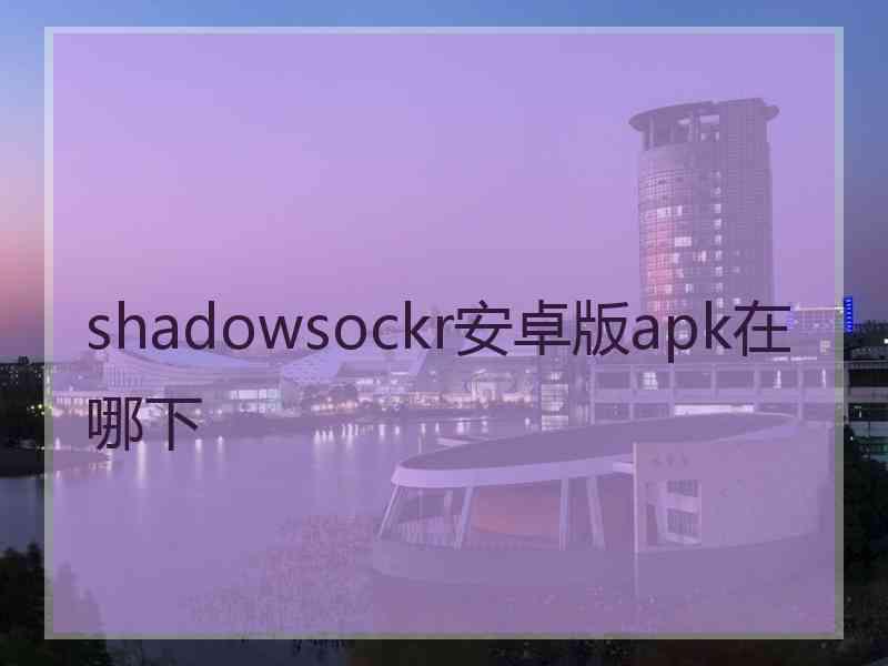 shadowsockr安卓版apk在哪下
