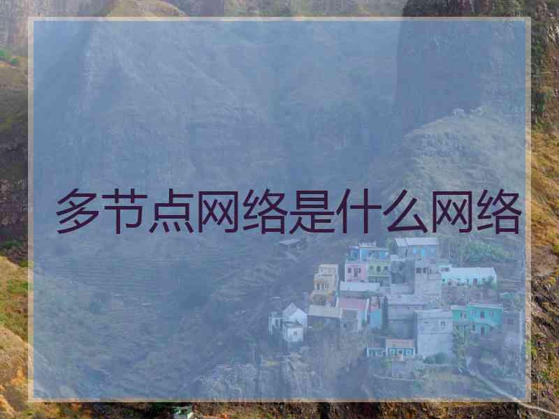 多节点网络是什么网络
