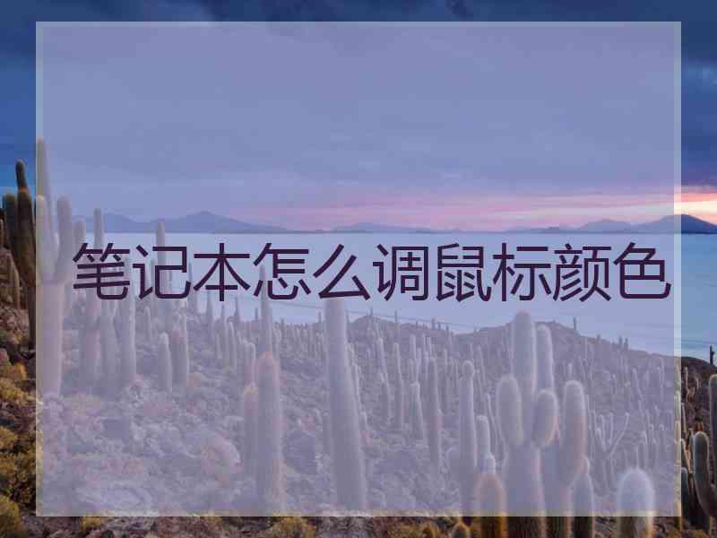 笔记本怎么调鼠标颜色