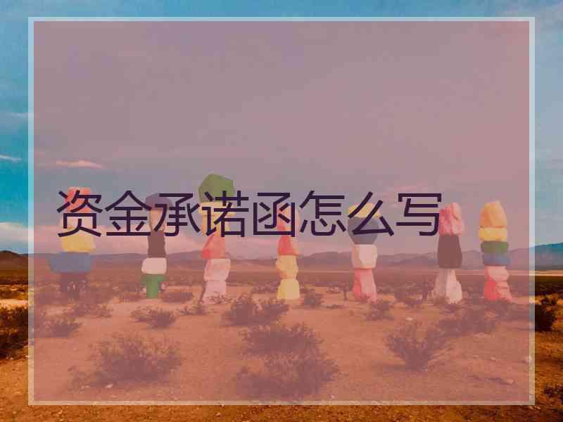 资金承诺函怎么写