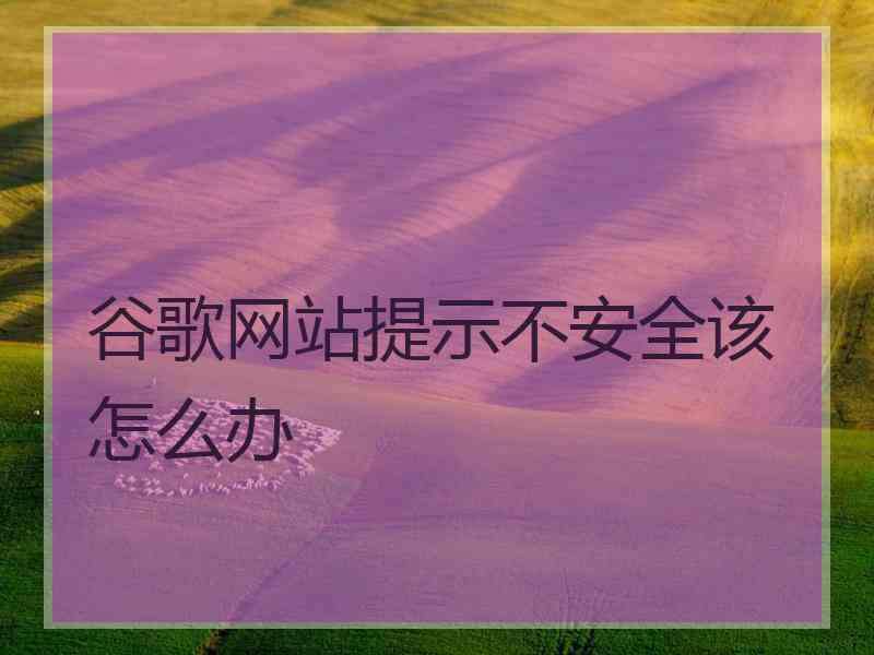 谷歌网站提示不安全该怎么办