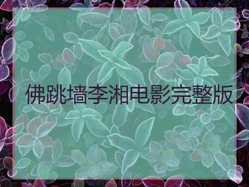 佛跳墙李湘电影完整版