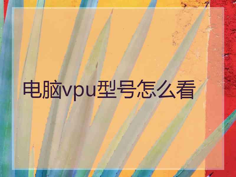 电脑vpu型号怎么看