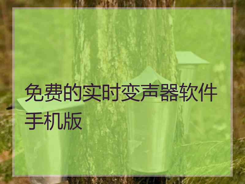 免费的实时变声器软件手机版