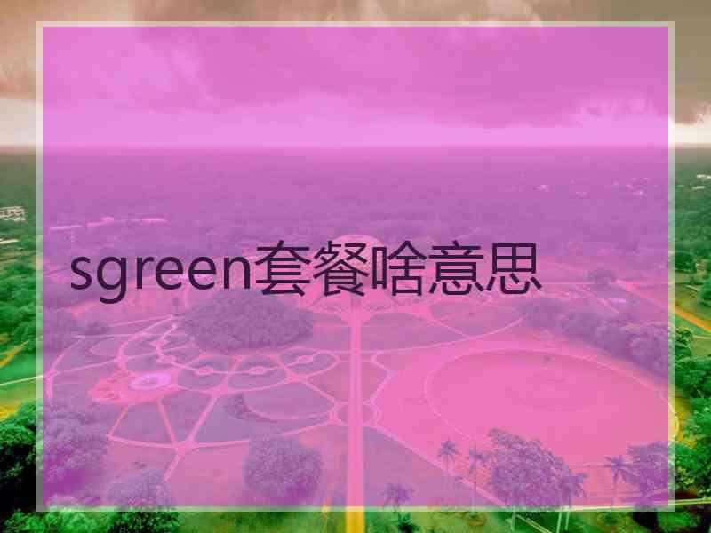 sgreen套餐啥意思