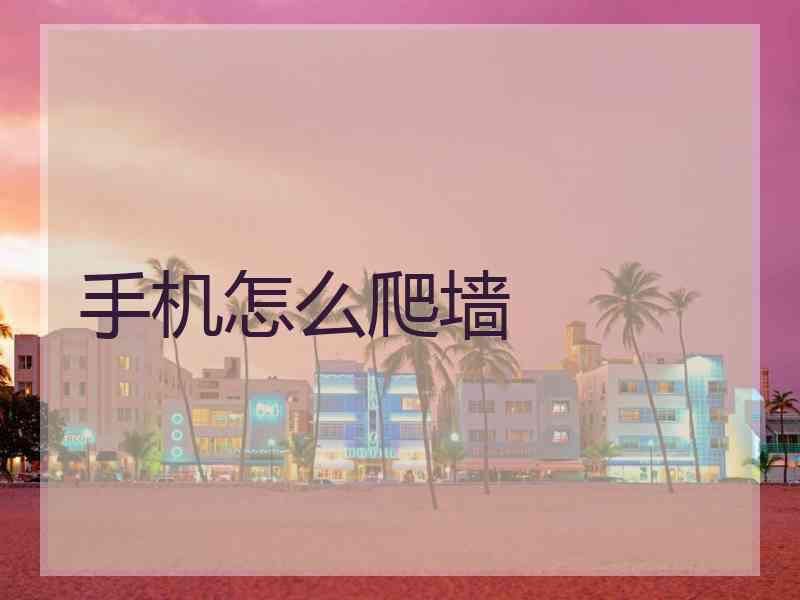 手机怎么爬墙