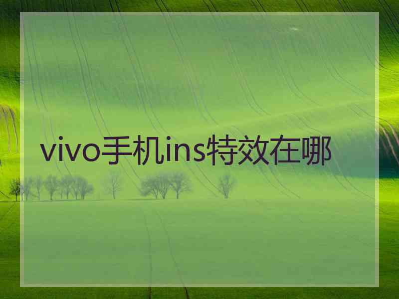 vivo手机ins特效在哪