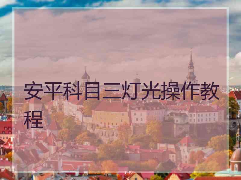 安平科目三灯光操作教程