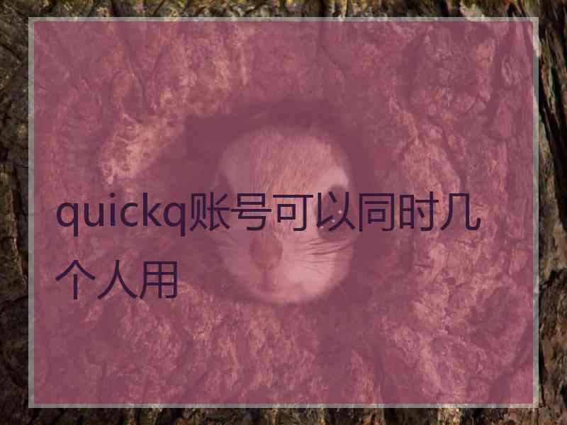 quickq账号可以同时几个人用