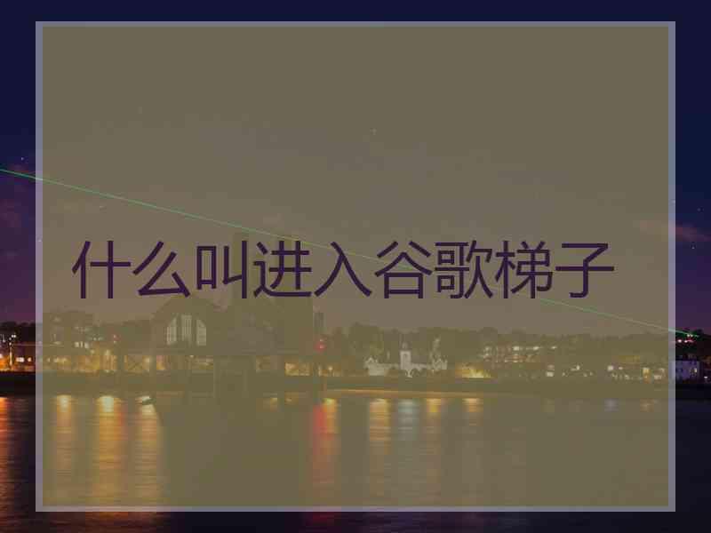 什么叫进入谷歌梯子