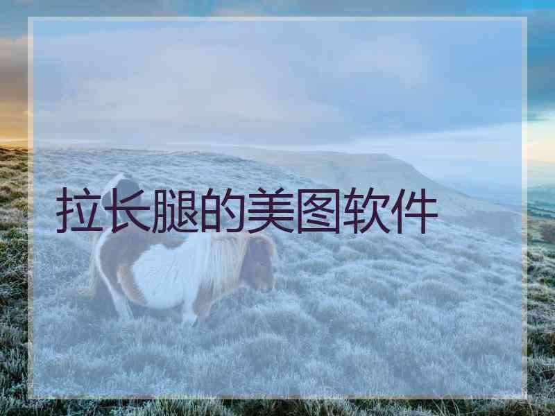 拉长腿的美图软件
