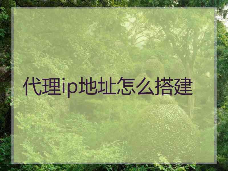 代理ip地址怎么搭建