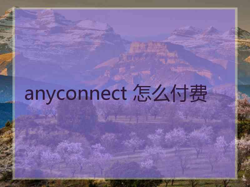 anyconnect 怎么付费