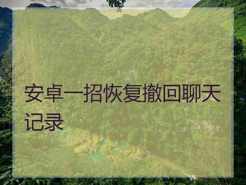 安卓一招恢复撤回聊天记录
